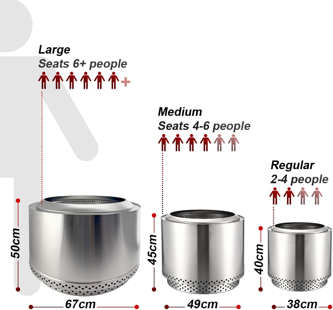 Tow Smokeless Fire Pit, 26.5Inch Wood Burning Fireplaces with Removable Ash Pan, Portable Outdoor Bonfire Firepit with Stand, Backyard, Patio & Camping, Stainless Steel, Easy Setup (Premium Package) image number 4