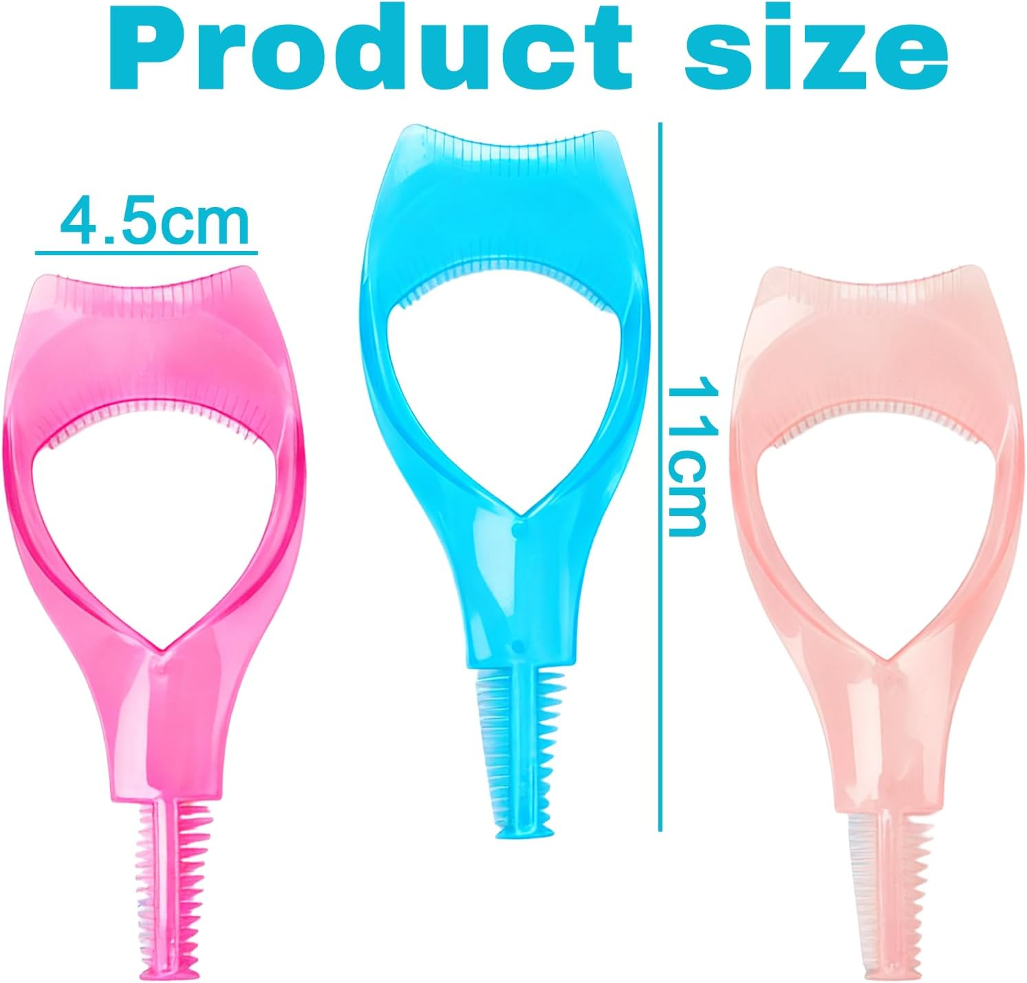 Lyvixora 3 PCS Eyelash Comb Cosmetics, Mascara Shield Guard, 3 in 1 Eye Lash Helper Guide Applicator Tool for Makeup Accessories image number 1