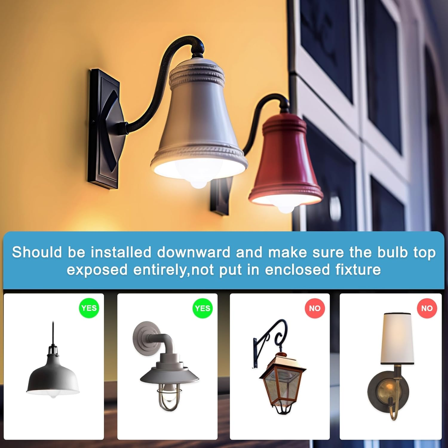 LUTW Motion Sensor Light Bulb, 12W E27 Screw Bulb Cool White 6000K, Equivalent to 100W Incandescent, 900LM Auto On/Off Indoor Outdoor Security LED Bulb for Garage, Stairs, Hallway Basement, 2 Pack image number 4