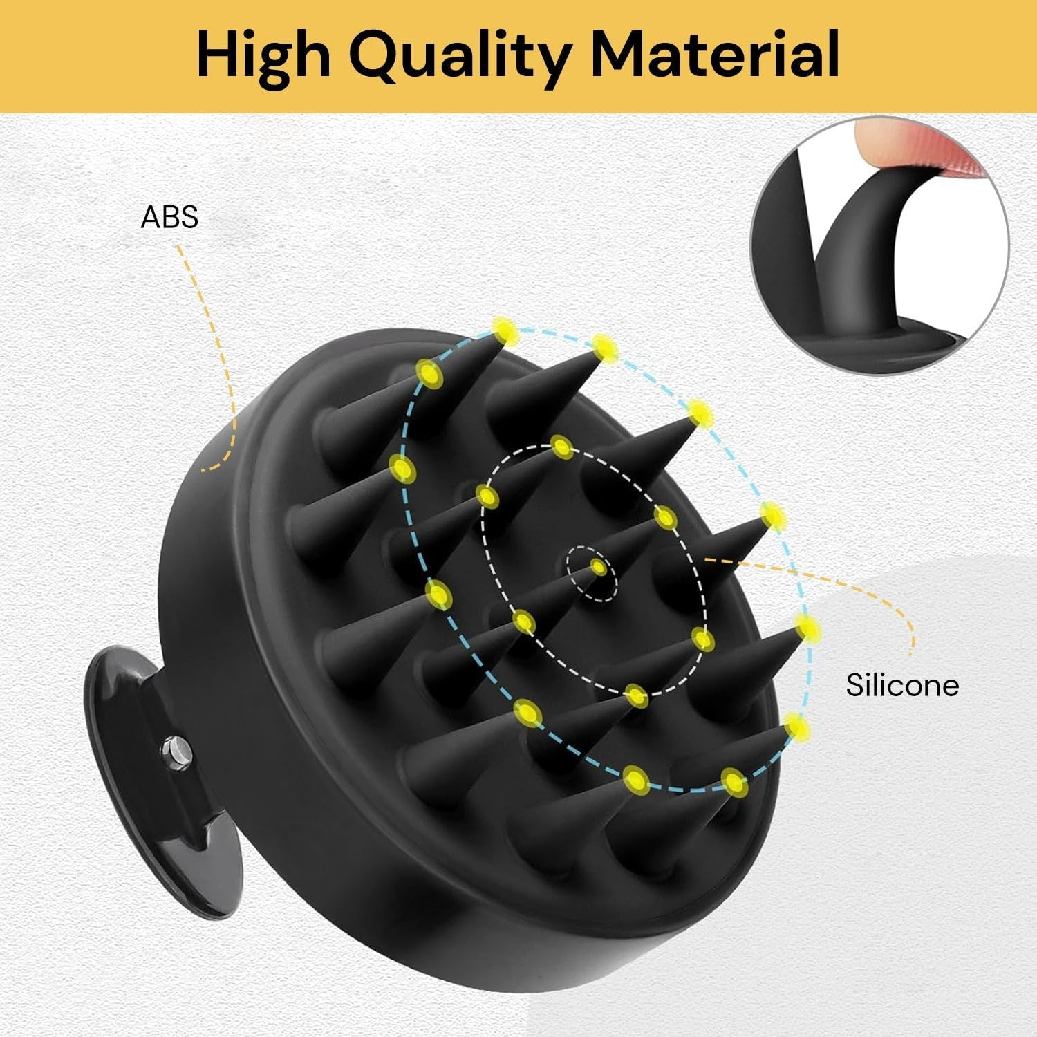 EZONEDEAL Hair Scalp Massager Hair Growth - Shampoo Brush Hair, Manual Wet & Dry Head Massager Scalp Brush Soft Silicone Bristles Care for the Scalp Scrubber Scalp Exfoliator Brush Dandruff Removal image number 5