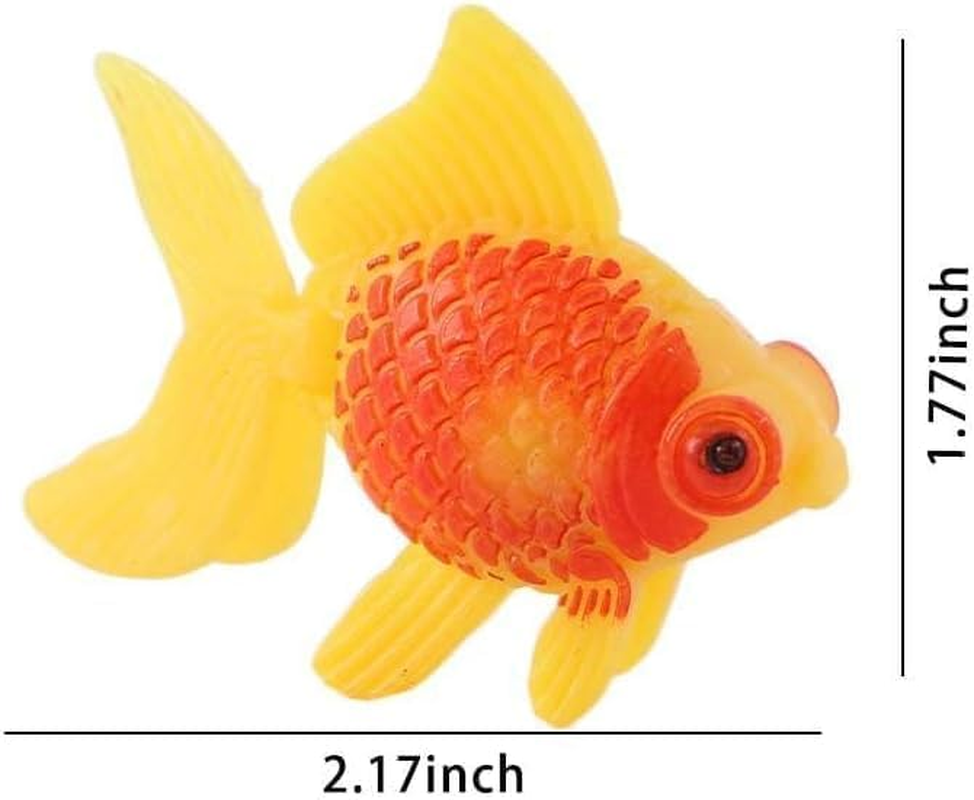 3 Pack Gold,Orange Artificial Aquarium Fishes Fake Fish Plastic Fish Aquarium Moving Fishes Ornament Decoration Orange Goldfish for Aquarium Fish Tank Thematic Ornaments Aquarium D&eacute;cor image number 6