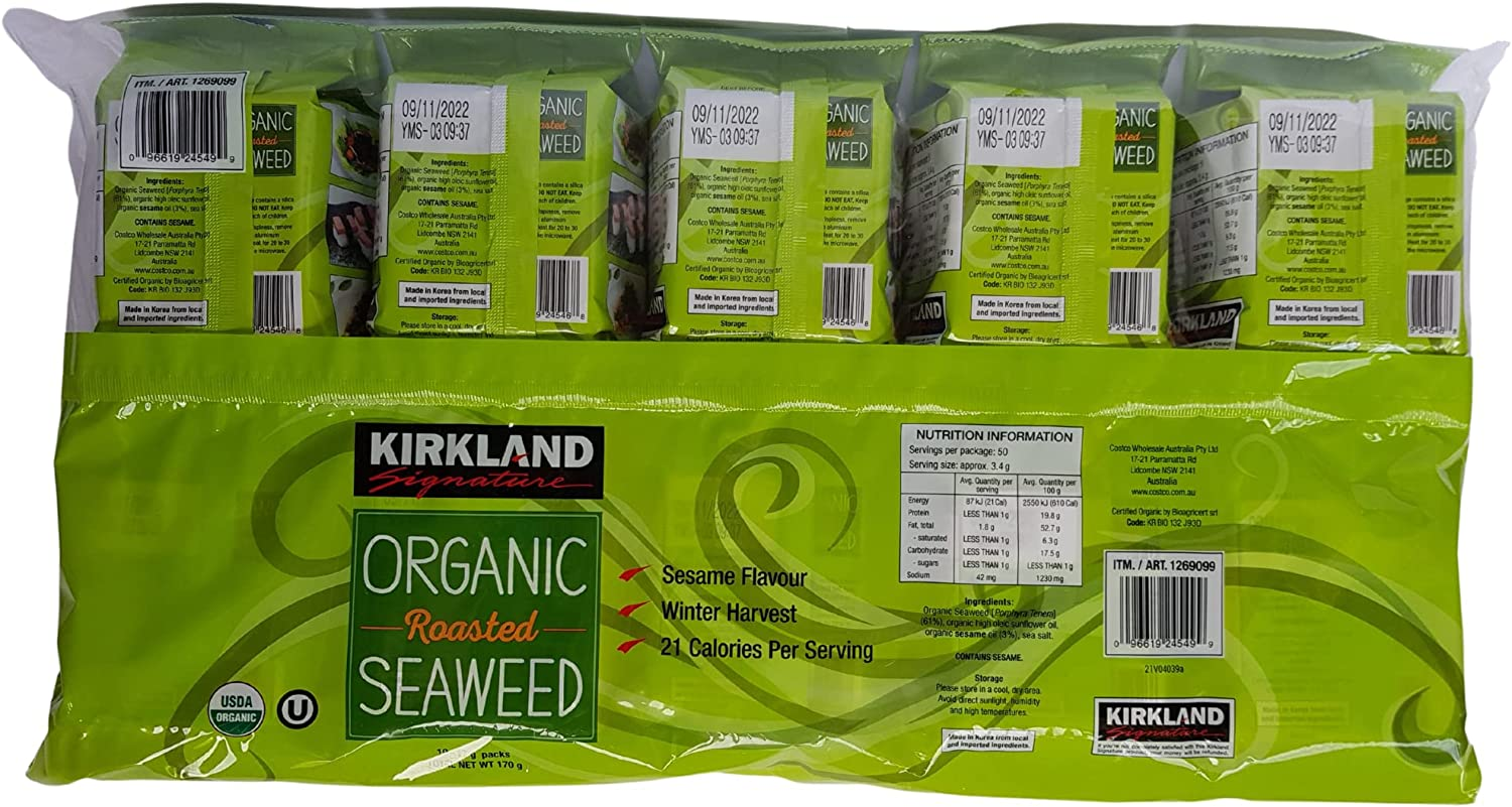 Kirkland Organic Roasted Seaweed 10-Pack image number 1