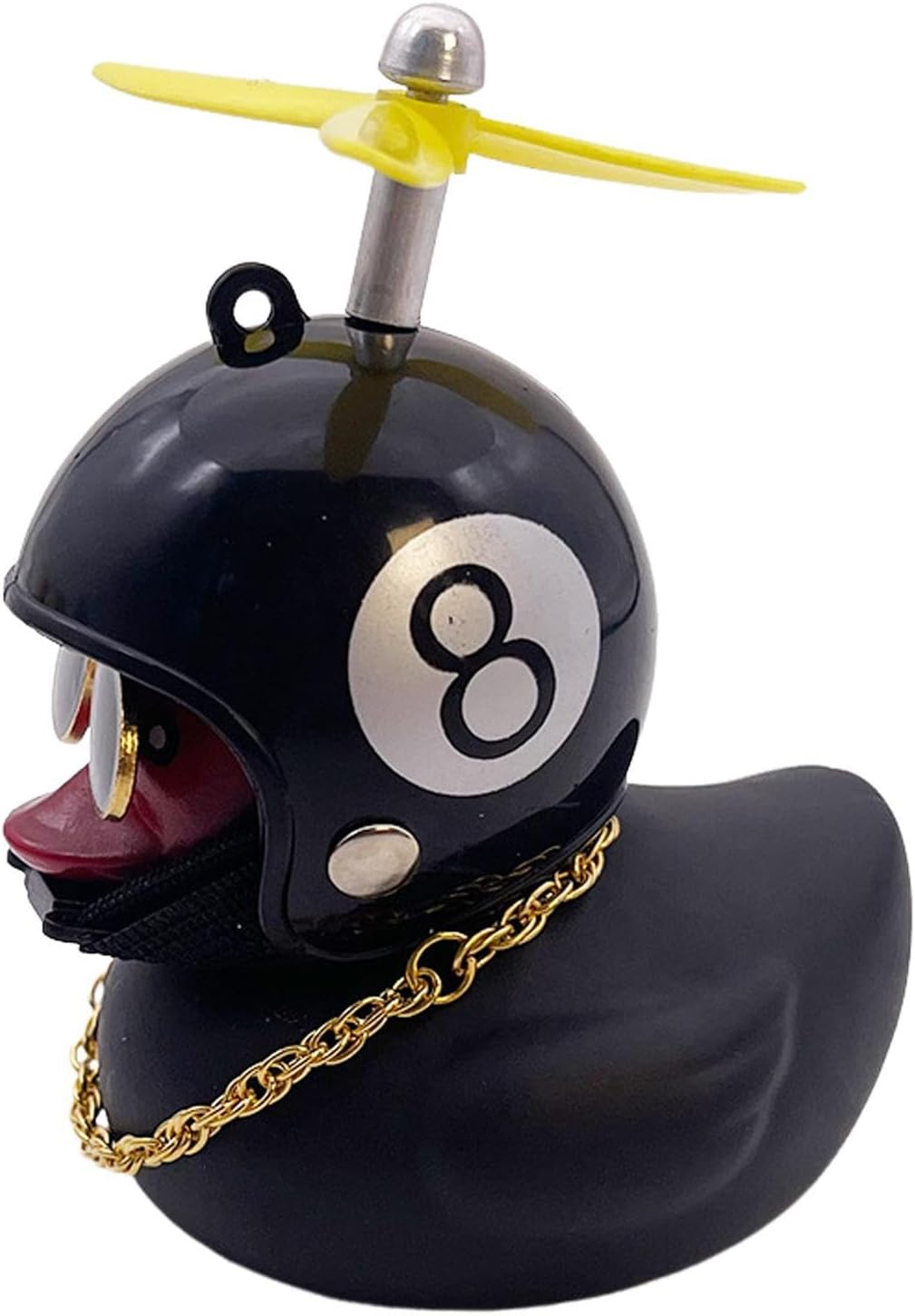 Duck Car Ornament - Car Ornaments Little Duck | Rubber Duck Toys Car Decorations, Duck with Propeller Hat, Motorcycle Home Decor Buniq - Heiba-Little Black Duck image number 3
