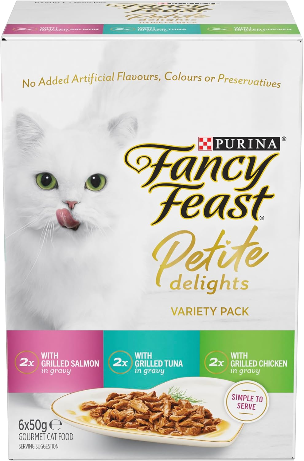 Fancy Feast Adult Petite Delights Salmon Tuna & Chicken Grilled Wet Cat Food 6X50G image number 5