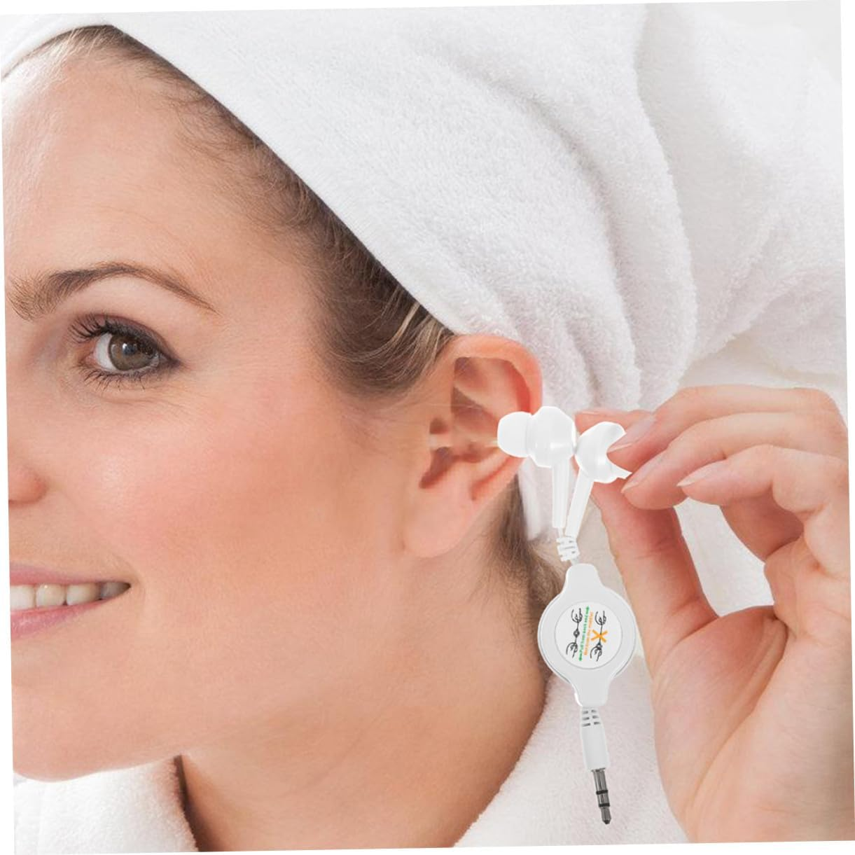 Gatuida 2Pcs Double Pull Retractable Earphones for Ear Earbuds Comfortable Fit for Computer Laptop Use and Sports Activities image number 1