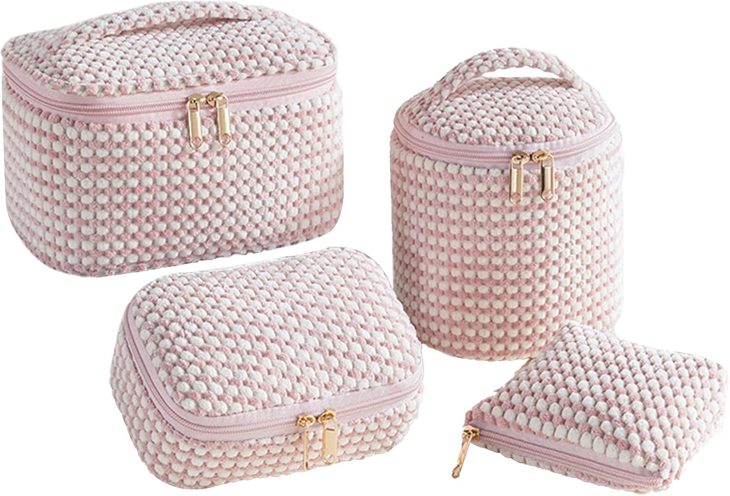 Makeup Bag Corduroy Cosmetic Bag,Cute Makeup Pouch,Travel Toiletry Make up Brush Storage Bag,Travel Essenitial for Women,Portable Makeup Bag