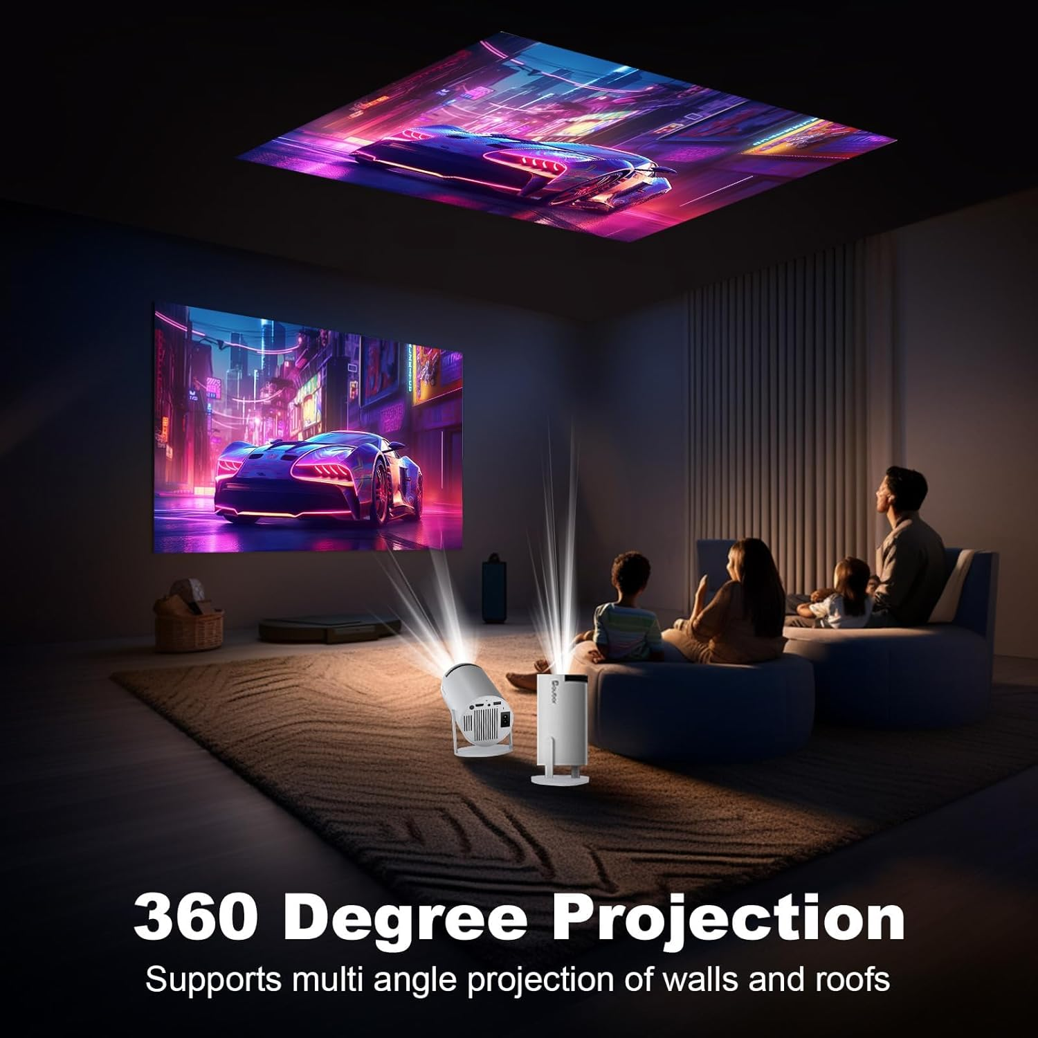 Mini Projector - 2025 Upgraded Portable Projector with Wifi 6 & Bluetooth 5.2, 4K Projector with Native 1080P & 4K Support, with Hdmi/Usb/Ps5/Smartphone/Laptop Compatibility image number 6
