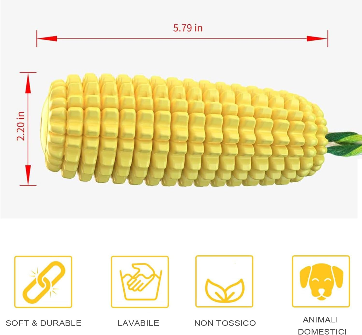Esshogo Puppy Interactive Corn Toy with Toothbrush and Clean Teeth Dog Toys Interactive Chew Toy with Corn Sticks for Small Medium Large Dogs image number 5