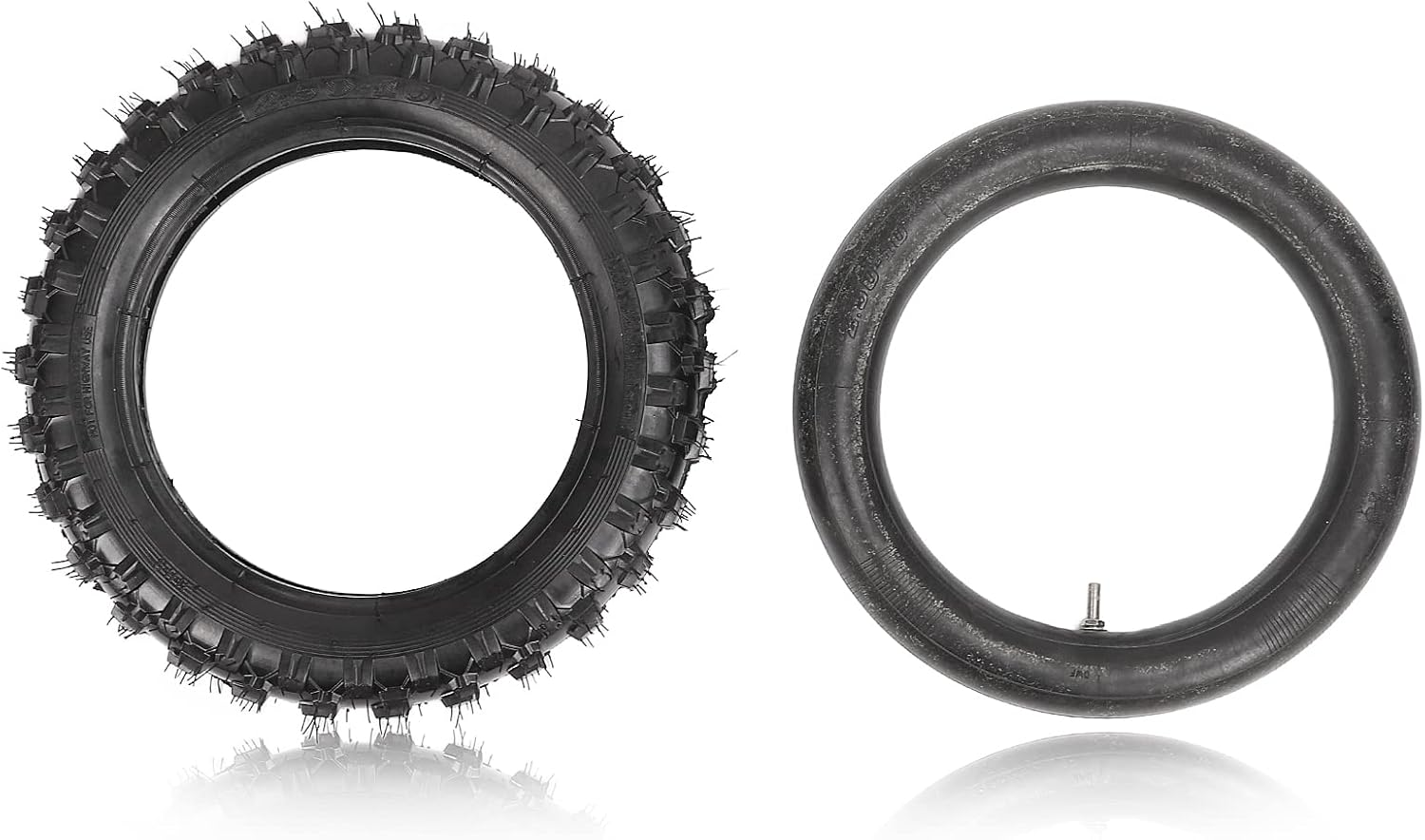 Offroad Motorcycle Tires, Rubber Nylon Flexible Tire Inner Tube Kit, Heavy Duty off Road Tire and Inner Tube Set Fit for Mini Dirt Pit Bike