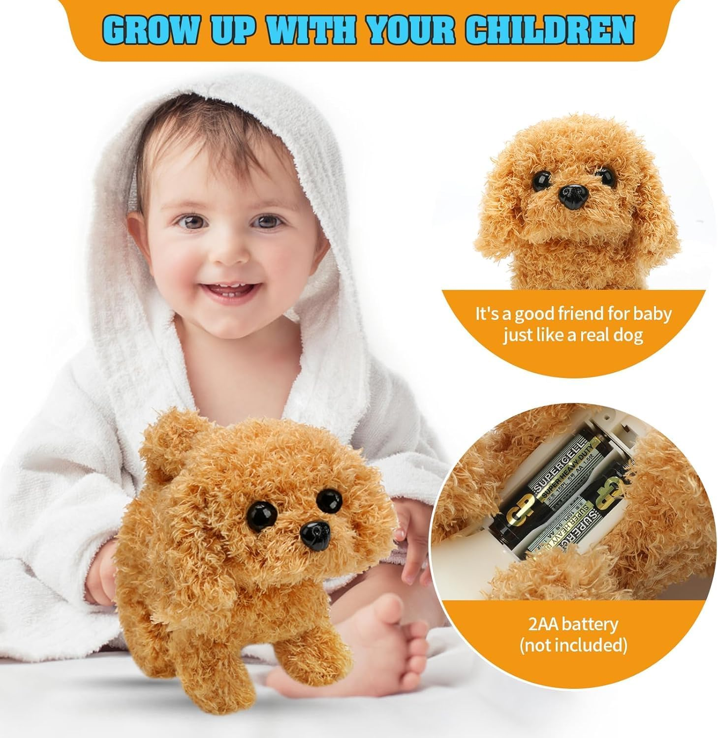 Robot Dog, 2025 New My Realistic Robotic Puppies, Adults Ai Robotic Dog, My Realistic Robot Puppy for Adults, Walking, Barking, Tail Wagging (Brown) image number 5