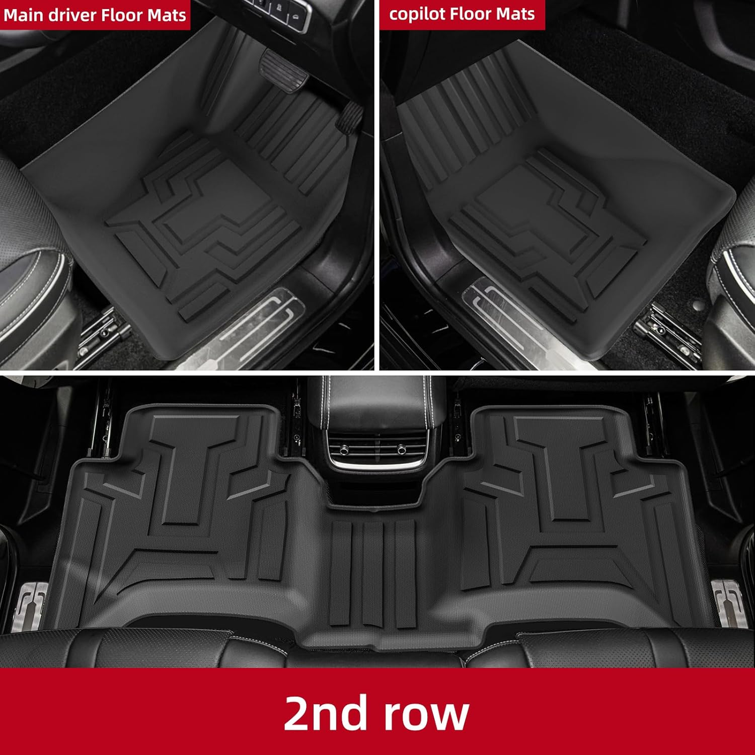 Foot Mats & Trunk Mat & Backrest Mats for GWM Tank 300 2025 2024 TPE Floor Cargo Liner Car Mats Accessories - Only Fit Right Hand Drive image number 3