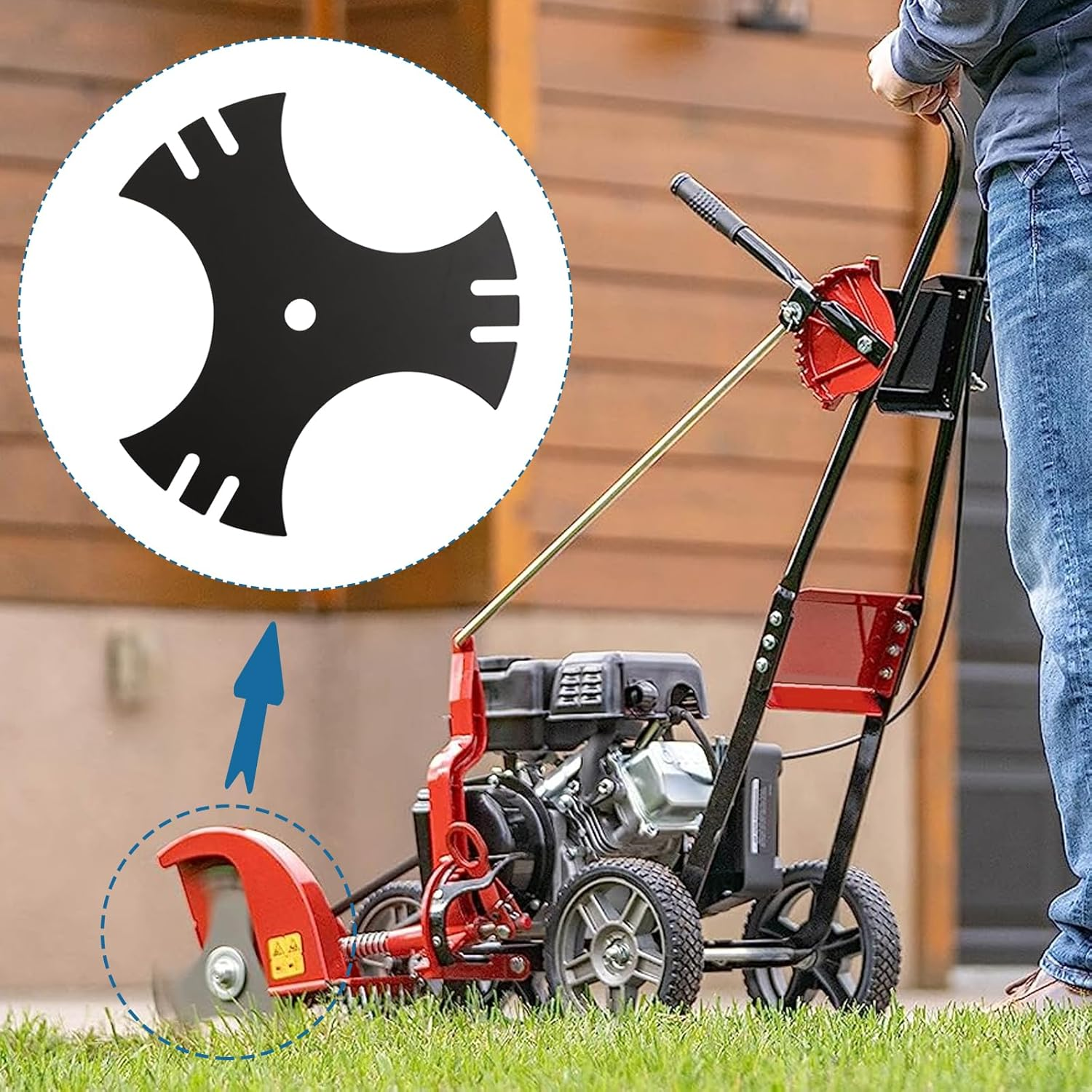 Edger Blade 781-0748 781-0748-0637 for Craftsman Troy-Bilt MTD Lawn Edger - 3-Side 9" Tri-Star Trencher Blade for B&S Sears Mclane Gas Edger,Replace 40-009 490-105-M017 981-0748- 2 PCS image number 1