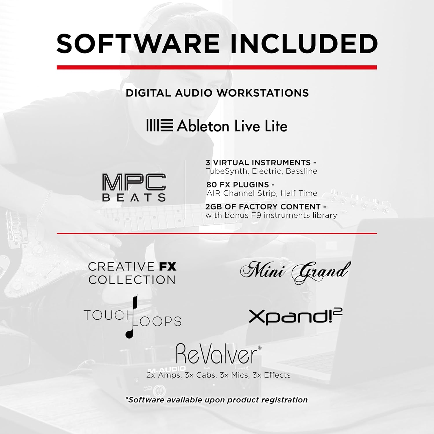 M-Audio AIR 192X4 USB C Audio Interface for Recording, Podcasting, Streaming with Studio Quality Sound, 1 XLR in and Music Production Software image number 5