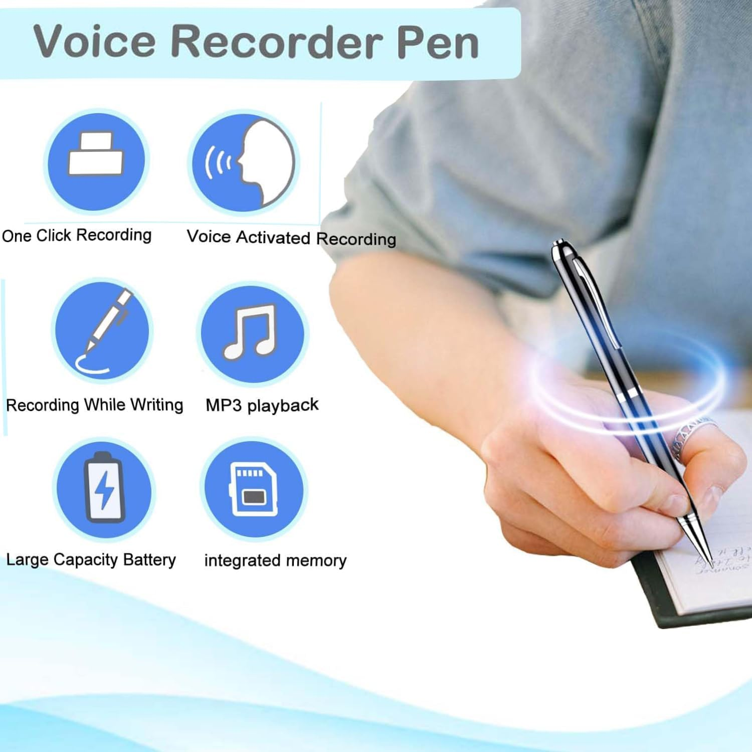 Voice Recorder, Mini Voice Activated Recorder, Micro Recording Devices, 30 Hours Battery Time Digital Small Sound Recorders Device Audio Recorder (16GB) - V1 - 64Gb image number 6