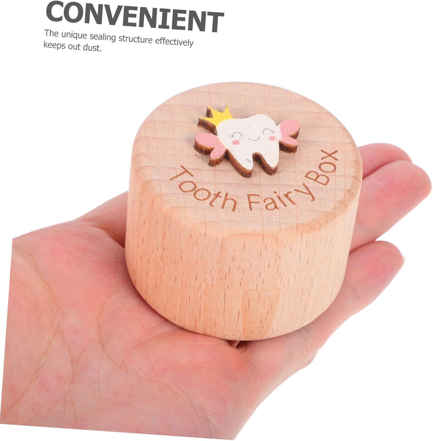 Wooden Boy Girl'S Teeth Box Cute Keepsake Organizer for Boys and Girls Tooth Storage for Shower image number 2