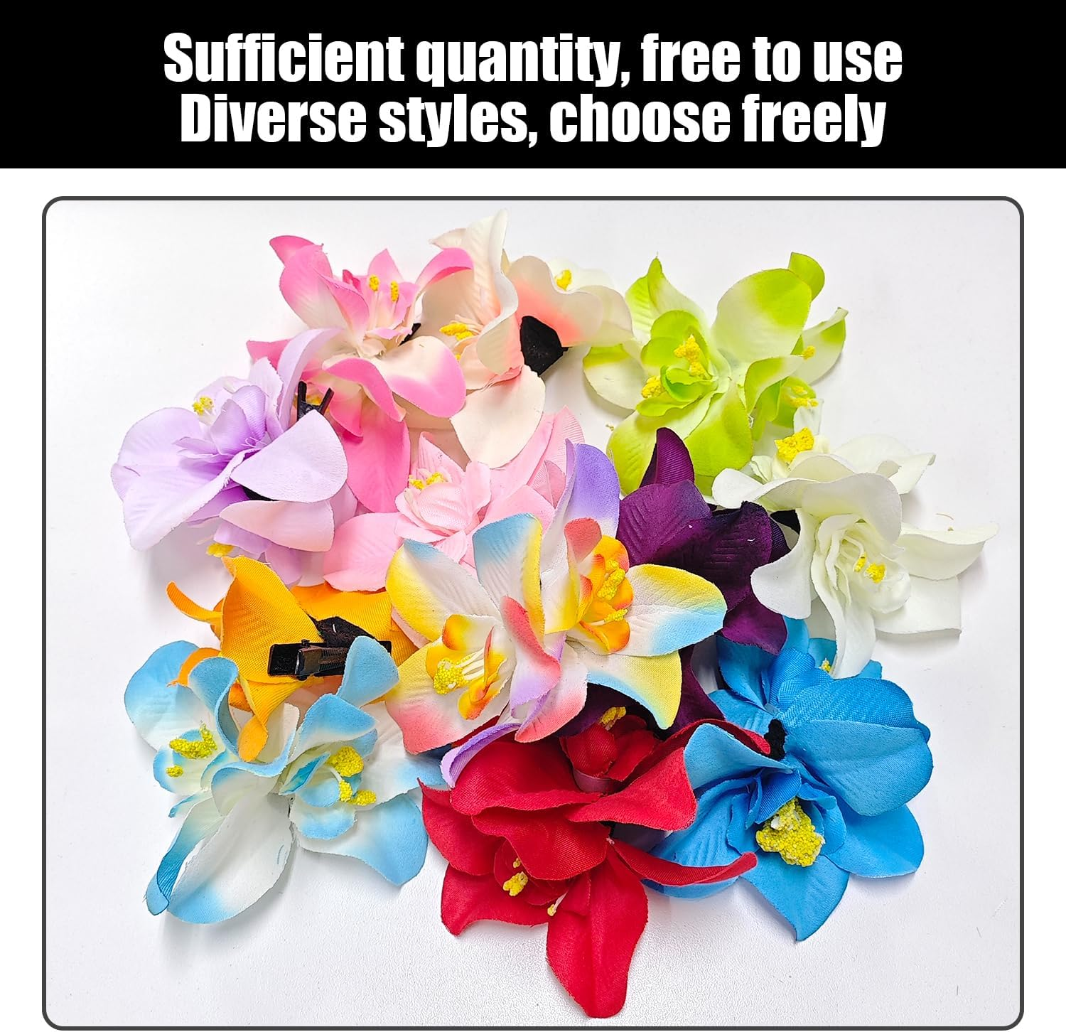 12 Flower Shaped Hair Pins, Beachwear Accessories, Fresh and Sweet Hair Accessories, Hairstyle Decoration Accessories image number 1