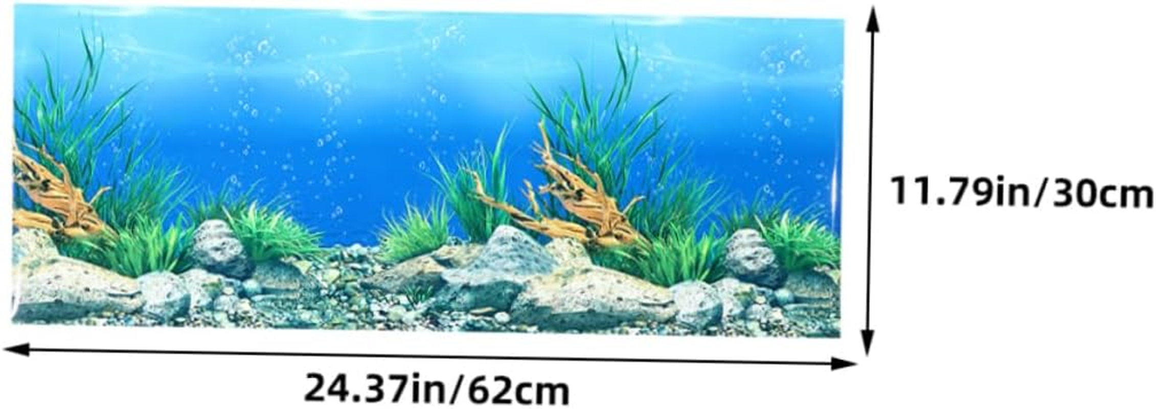 HYTROVE Vivid Fish Tank Wallpaper Reversible Aquarium Decor Realistic Aquatic Scene