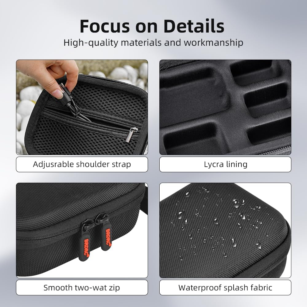 T Tersely Hard Case for DJI Osmo Action 6 (2025), Drop and Water Proof Carrying Case, Outdoor Travel Storage Bag Compact Portable Case for DJI Action6 with Accessories image number 5