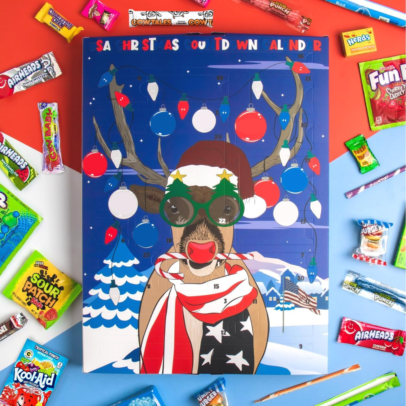 American Sweet Advent Calendar 2024 - Full of Tasty USA Candy Sweets for Christmas image number 2