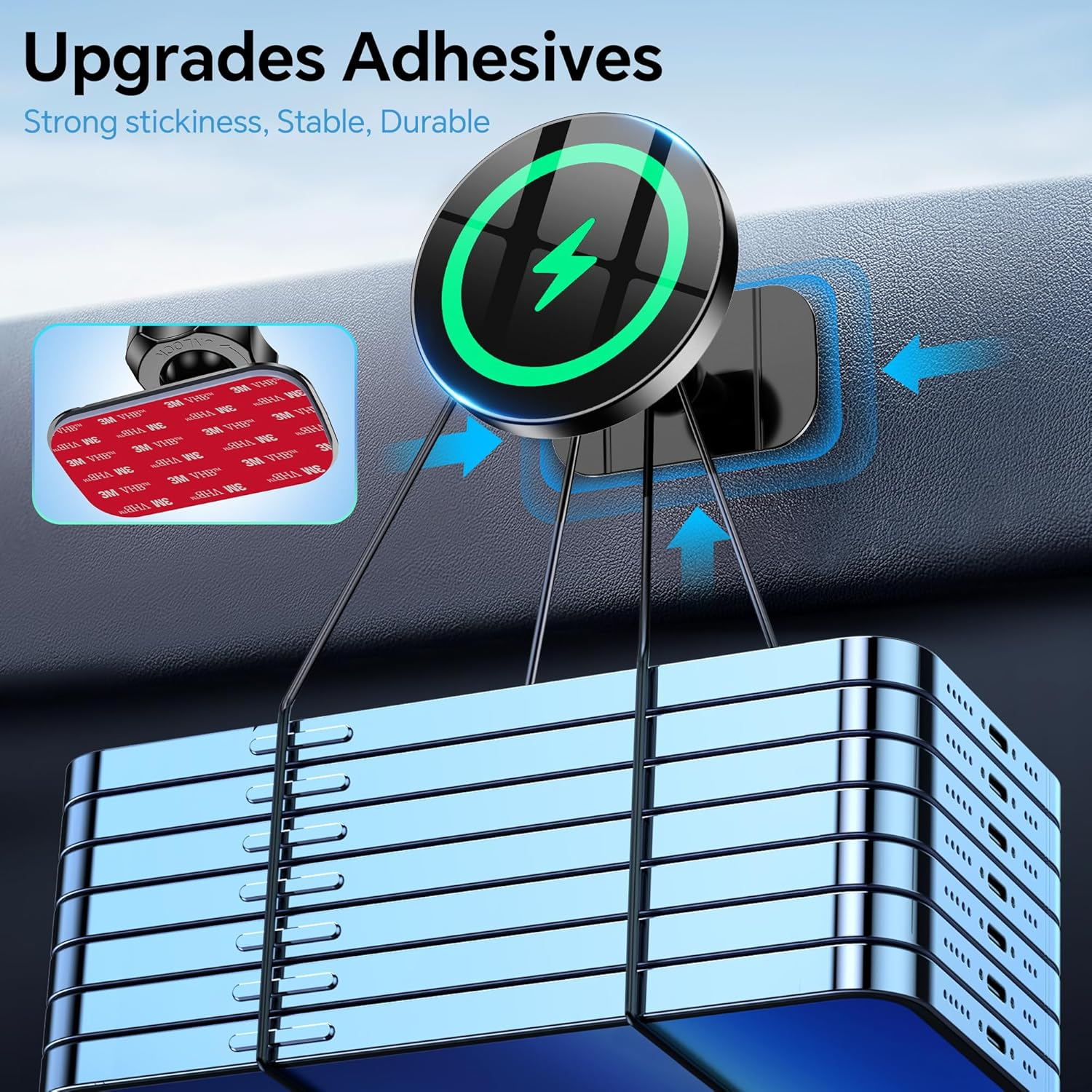 Coolpow for Magsafe Car Mount Charger【100% Stable】 15W Magsafe Car Charger, Car Phone Holder Charger Mag Safe Car Accessories for Women Men Magnetic Wireless Car Charger Iphone 16 Pro Max 15 14 13 12