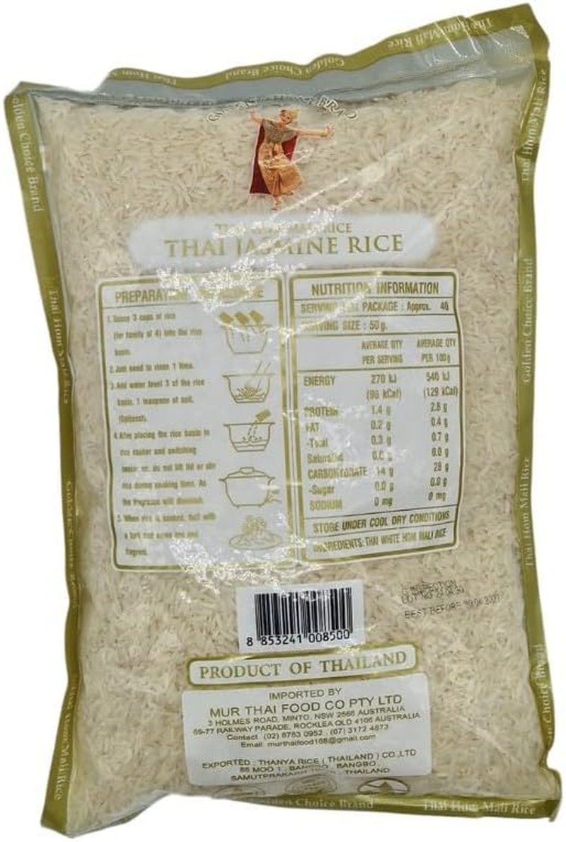 Golden Choice Thai Jasmine Rice 2Kg image number 1
