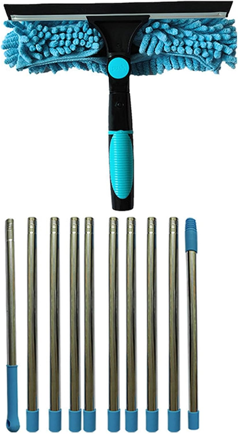 IOIUSKKU Extendable Window Cleaner Pole 5M Telescopic Extension Long Reach Window Cleaning Equipment ABS Window Cleaning Pole, A