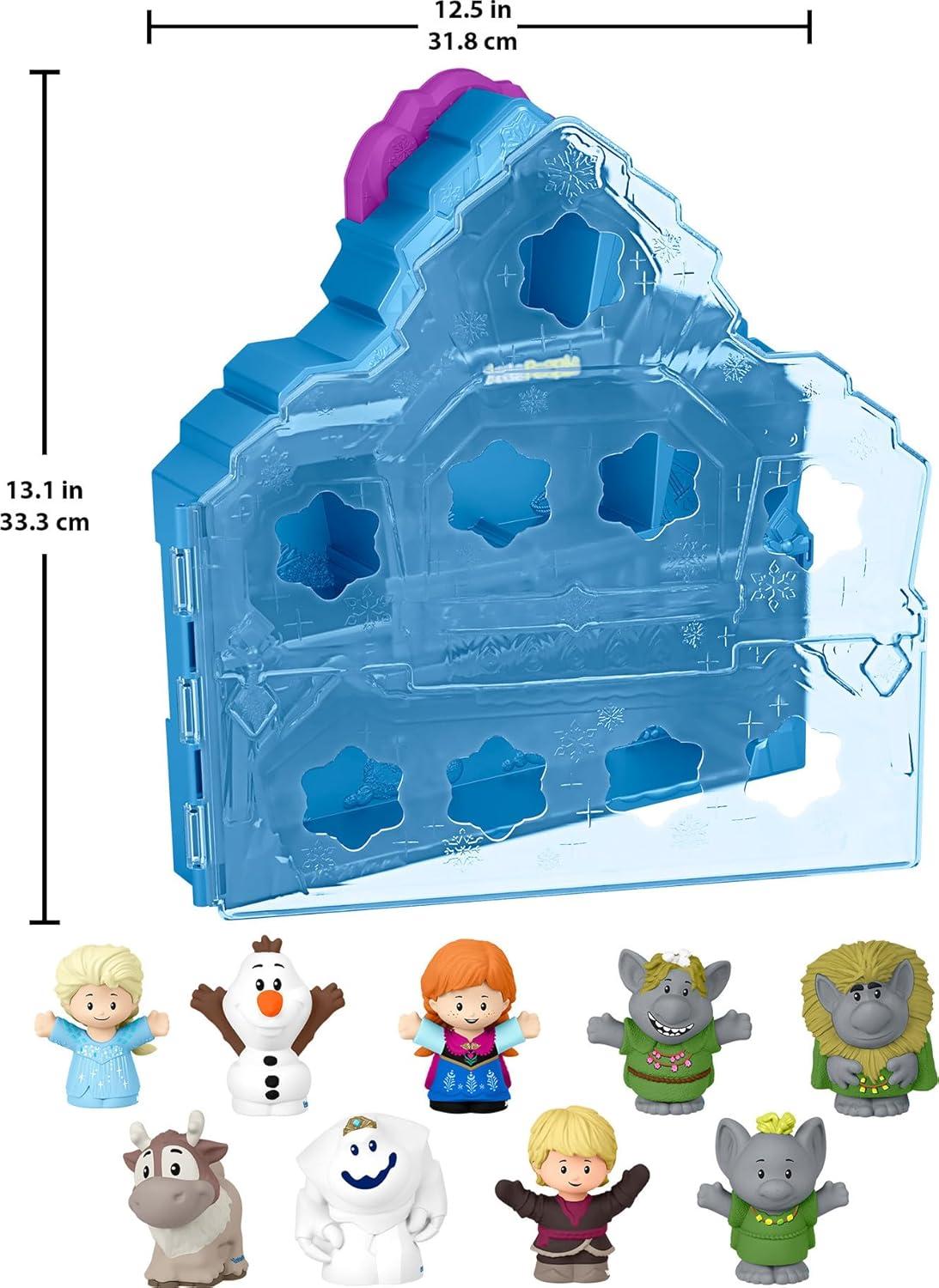 Fisher-Price Little People Toddler Playset Disney Frozen Carry along Castle Case with 9 Figures for Preschool Kids Ages 18+ Months image number 4