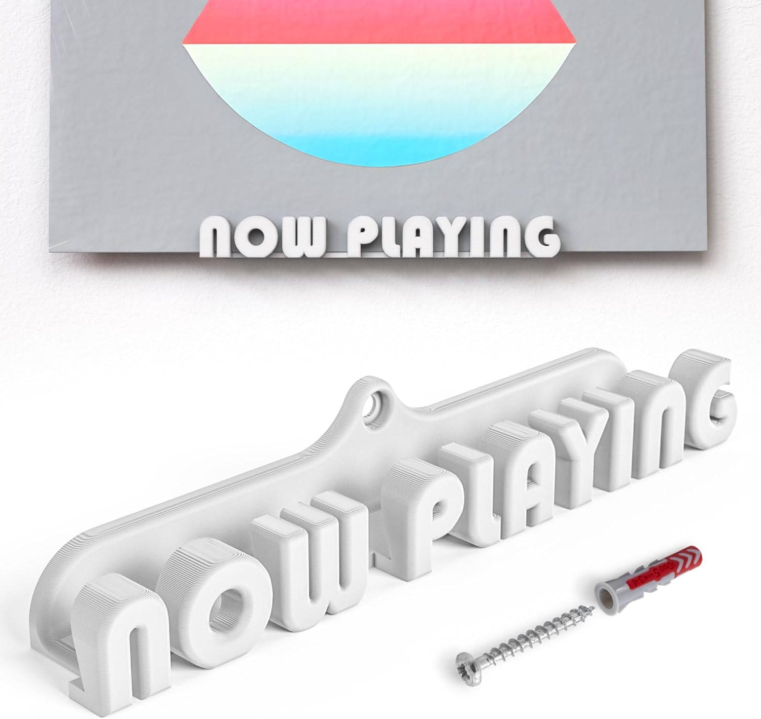 Mobilefox Vinyl Record Wall Mount Now Playing for LP Disc Vinyl Holder Universal White image number 5