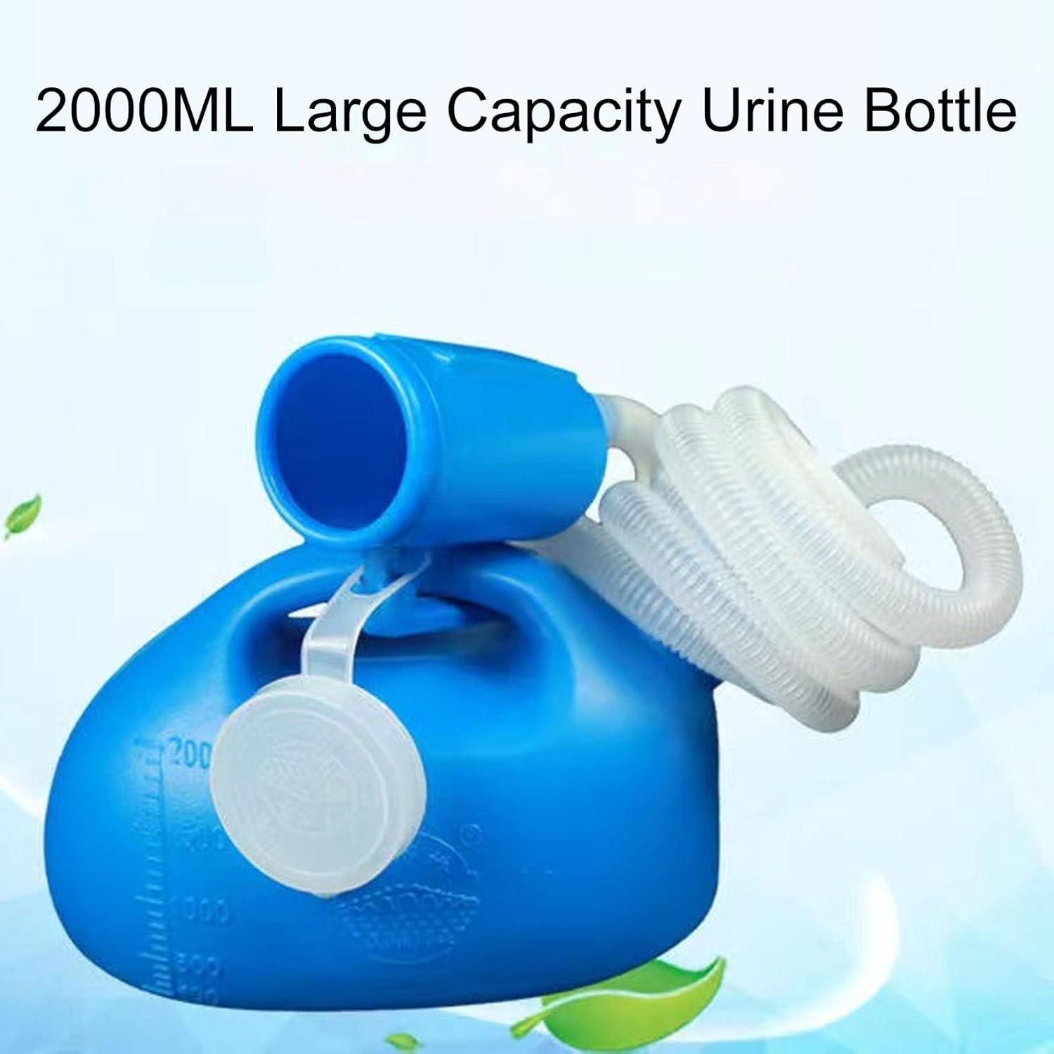 Jiawu Urinals for Men, 2000ML Plastic Pee Bottles for Men, Male Urine Bottle with Lid, Handle, Spill Proof, Long Tube, Male Urinals, Pee Container Men, Portable Urinal for Men, Elderly image number 3