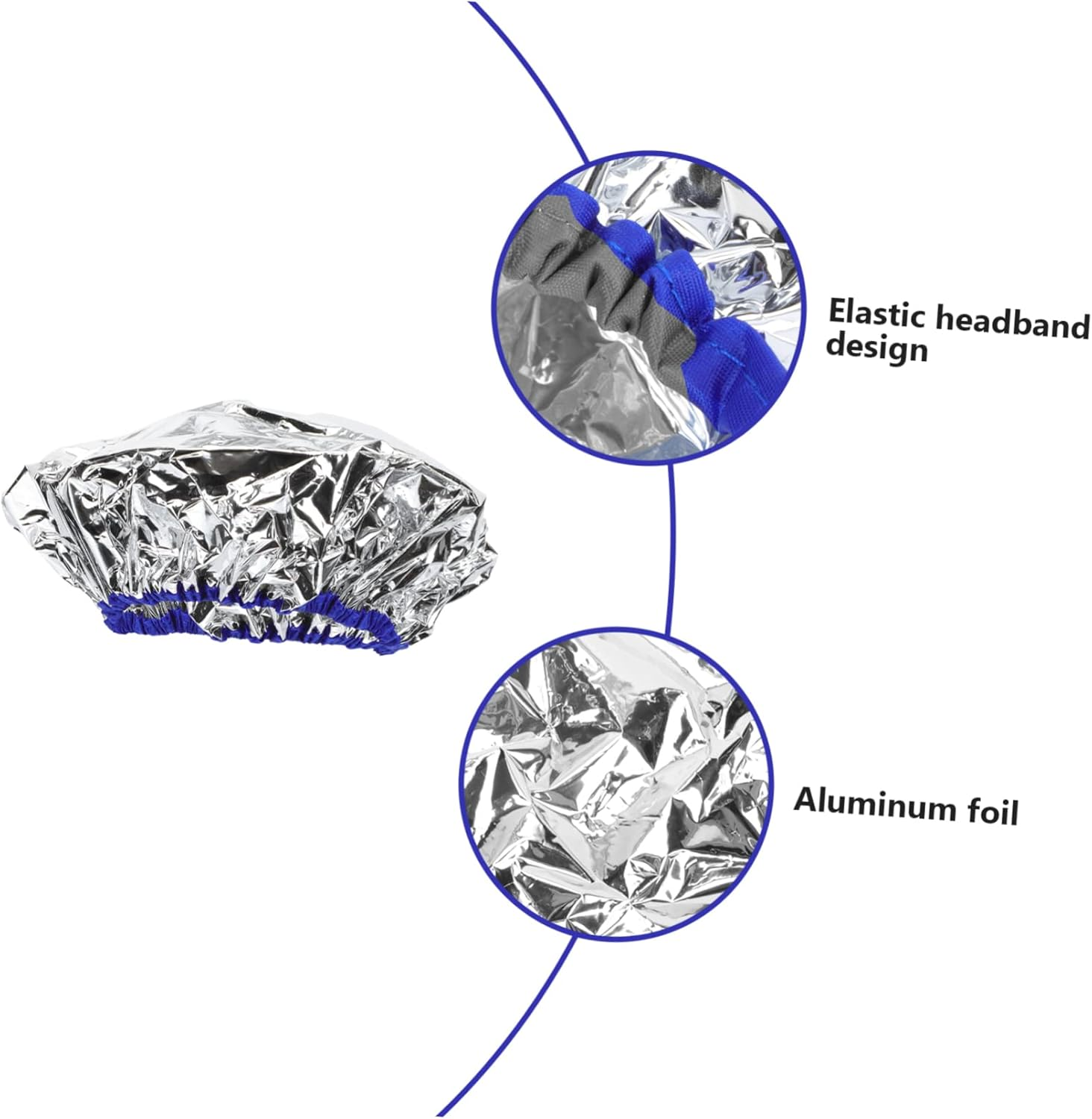 CALLARON 1Pc Heating Hair Processing Cap Reusable Foil Hair Care Cap for Deep Conditioning Heat Insulation Elastic Design for Home Salon Use Silver image number 4