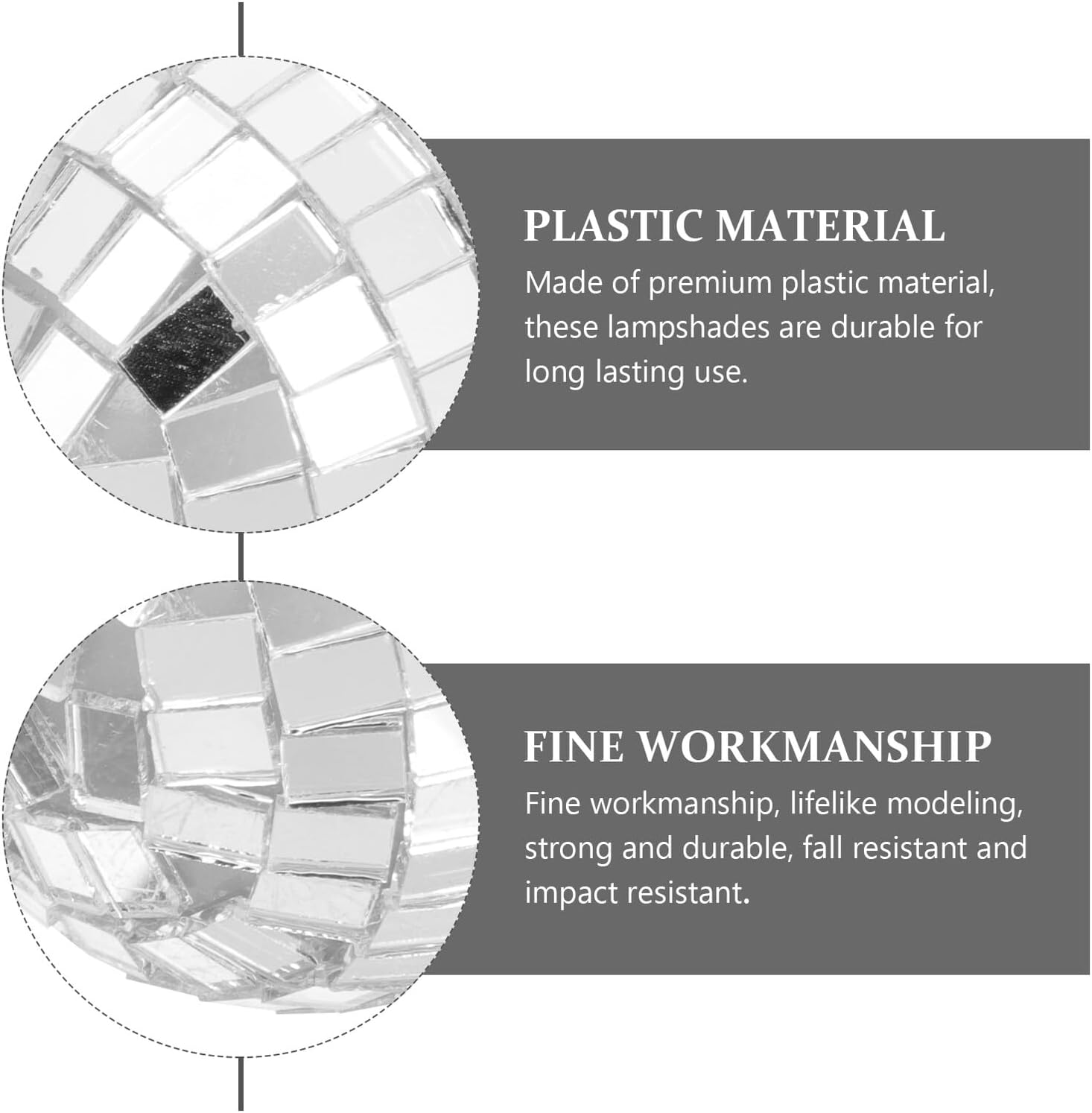 DEARMAMY 6Pcs Mosaic Glass Lawn Light Lampshades 5Cm Miniature String Light Covers DIY Supplies Reflective Outdoor Garden Lamp Shells image number 3