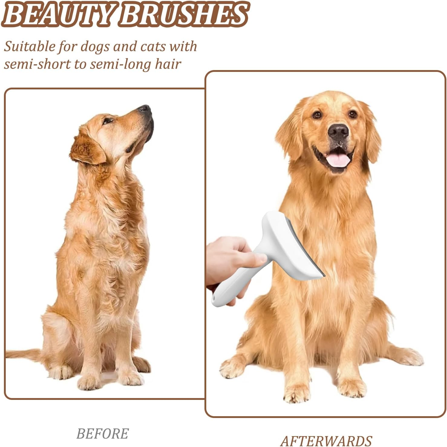 Culinavog Self-Cleaning Pet Grooming Brush for Dogs & Cats-Slicker Brush with Smooth Handle,Pet Hair Shedding Removal Comb,Removes Loose Fur, Shedding,Tangles & Mats,Safe for Long & Short Hair,White image number 2