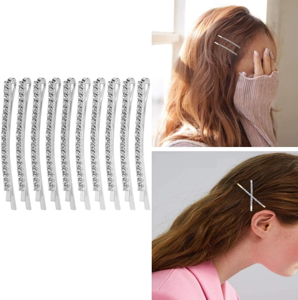 Changyeah 12 Pieces Hair Pins Crystal Hair Pins Rhinestone Hair Clips Hair Clips Hair Pins for Women Silver image number 1