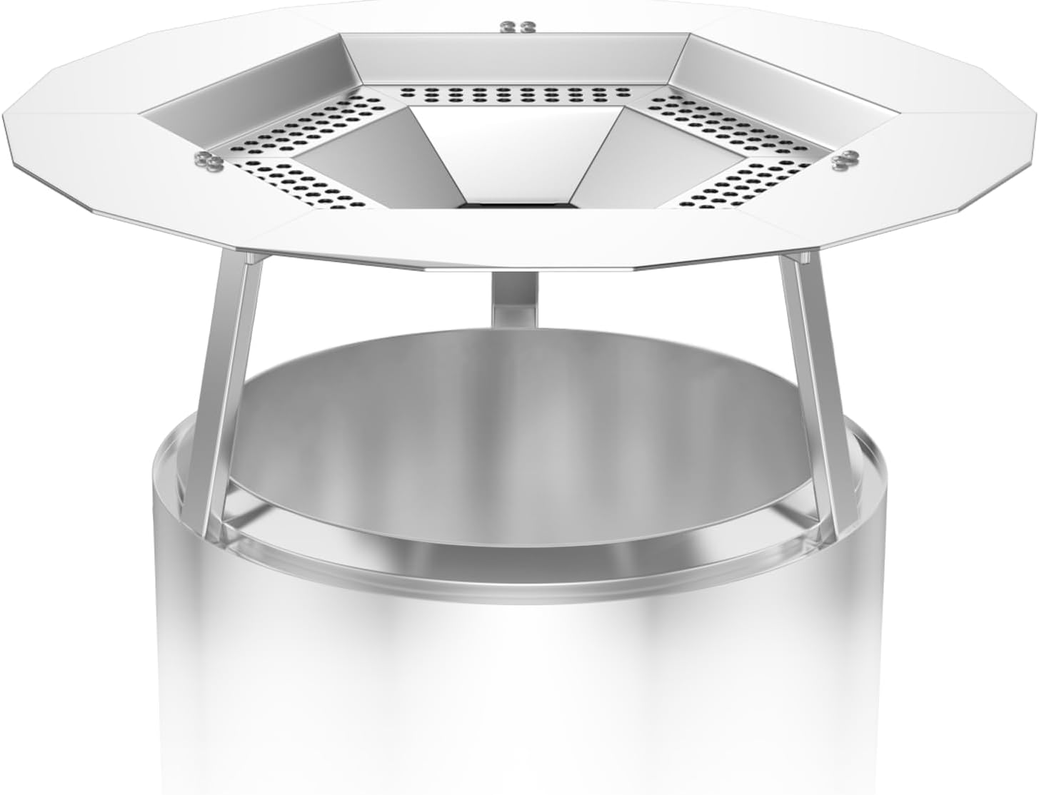 Heat Deflector for Solo Stove Bonfire 19.5", 304 Stainless Steel Portable Heat Diffuser with Handle&Leg Accessory for Bonfire Fire Pit Captures/Redirects Warmth for Solo Stove Accessories image number 4