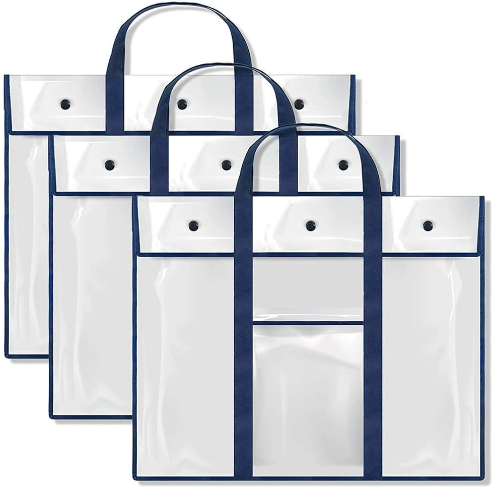 3Pcs Large Waterproof Art Portfolio Bag with Handle, A2/A3/A4 Paper Art Portfolio Artist Carry Bag, Art Carrying Case, Artwork Portfolio Case, Files Tote Bag for Poster Sketch Drawing Photography image number 5