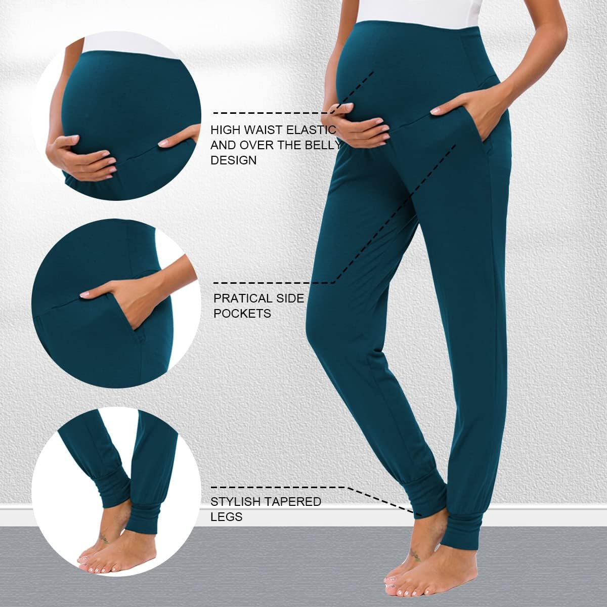 Liu & Qu Maternity Women'S Casual Pants Stretchy Comfortable Lounge Pants image number 6