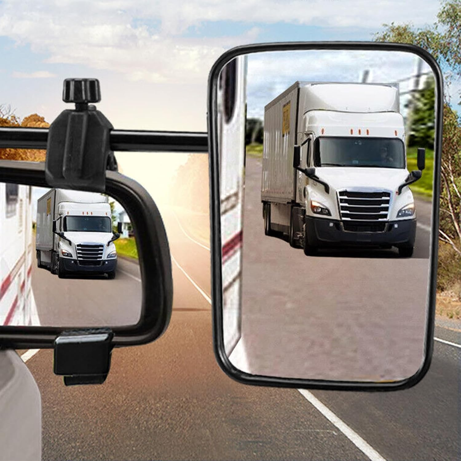 Provecta 1 Pair Caravan Towing Mirrors,Universal Clip-On Truck & RV Trailer Tow Mirrors,Adjustable Rearview Mirrors for Motorhome Vehicle Car RV SUV image number 5