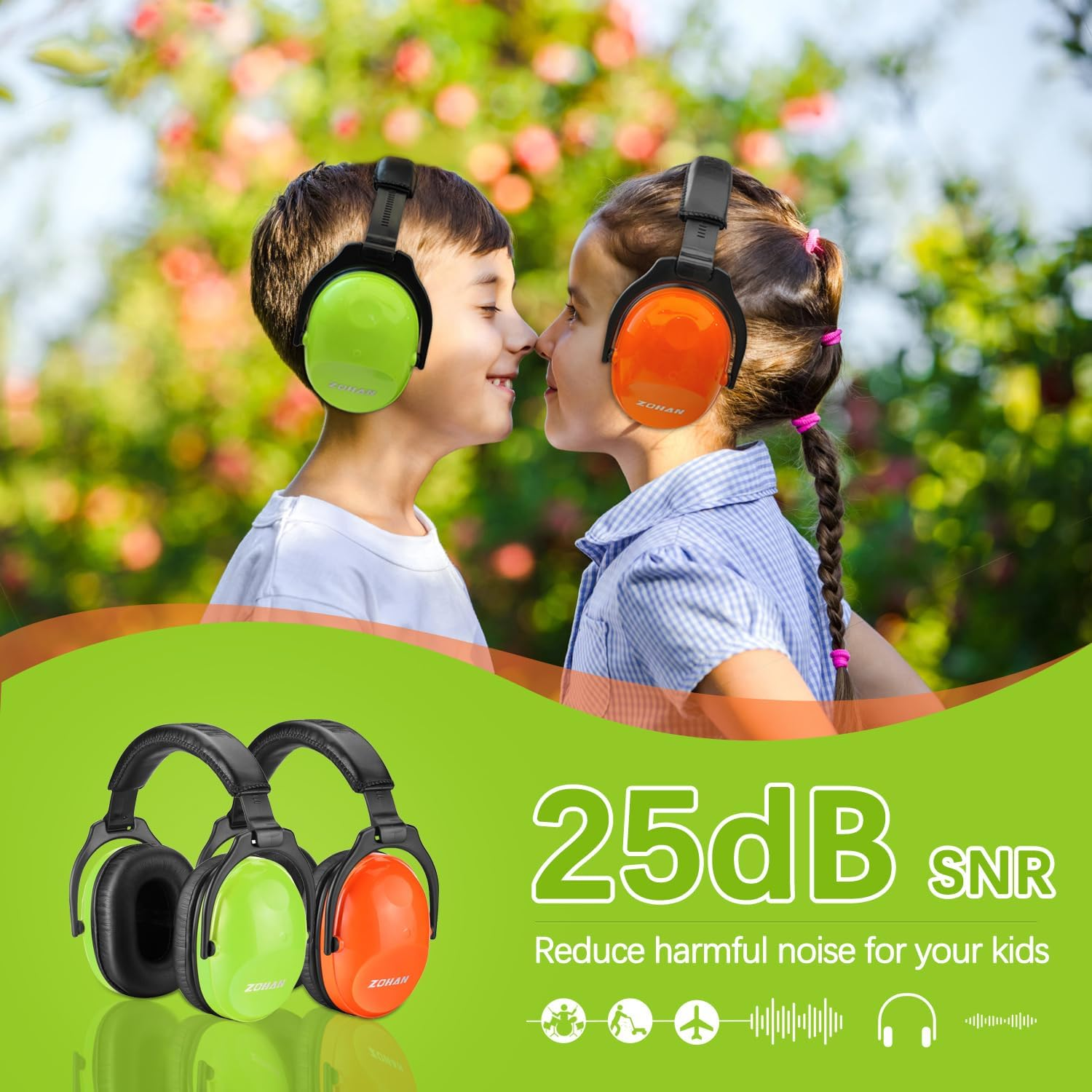 ZOHAN Kids Ear Protection 2 Pack,Kids Noise Canceling Headphone for Concerts, Monster Truck, Fireworks image number 1