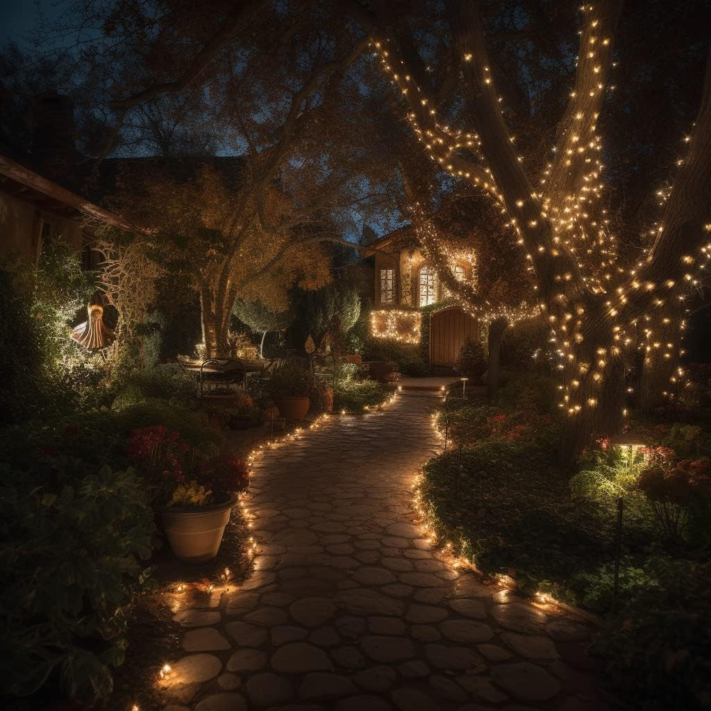 T Tersely 20M/200LED AU Plug String Fairy Lights, SAA Approved 31V Low Voltage 8 Lighting Modes, Timer Function, Indoor Outdoor Warm White Lamp for Christmas Tree Party Wedding Garden image number 1