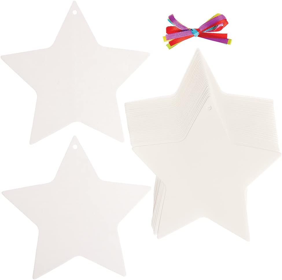 Baker Ross FX303 Colour Scattering Star Decorations 30 Pieces Craft Paper for Kids Paper Art image number 2