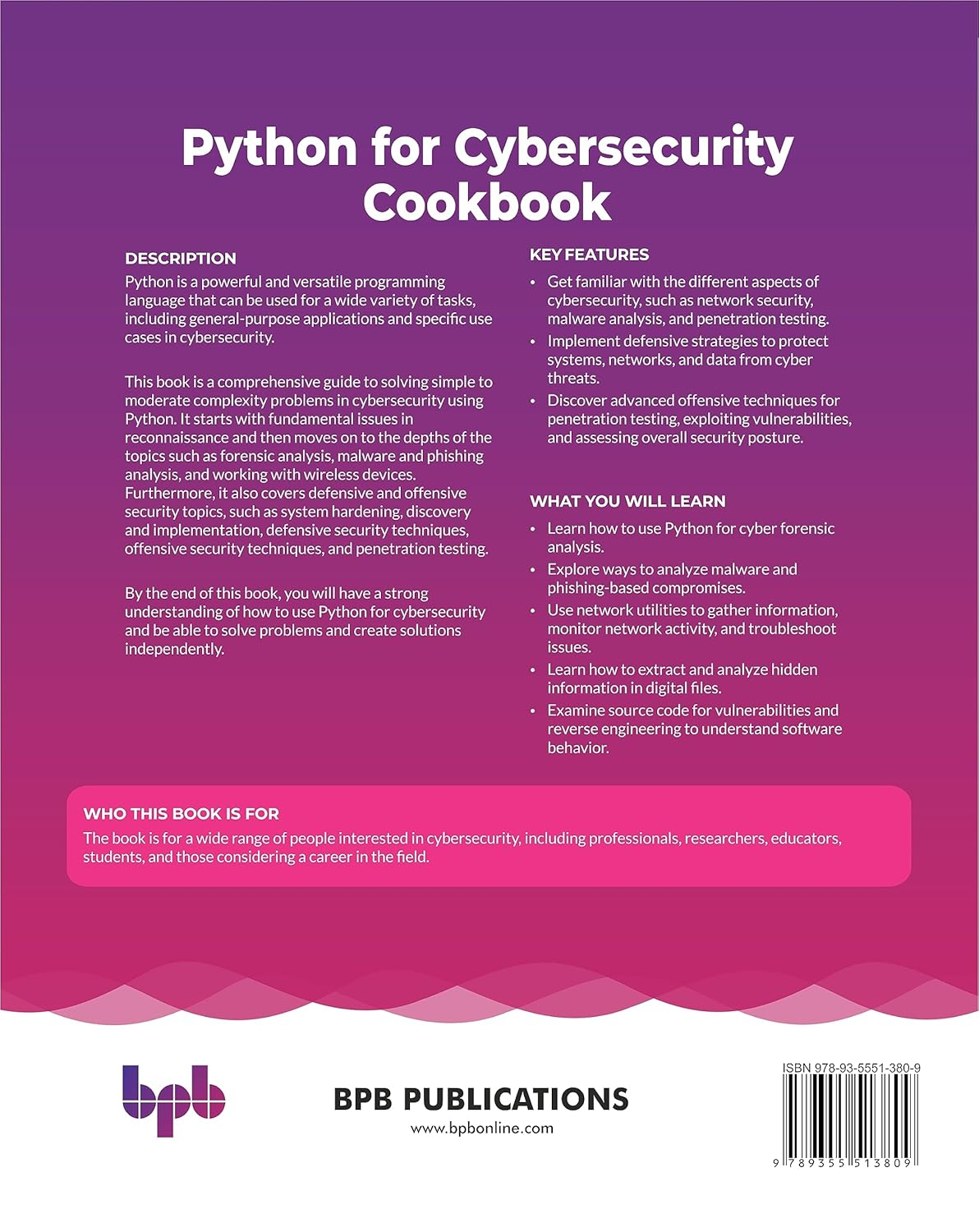 Python for Cybersecurity Cookbook: 80+ Practical Recipes for Detecting, Defending, and Responding to Cyber Threats (English Edition) image number 1