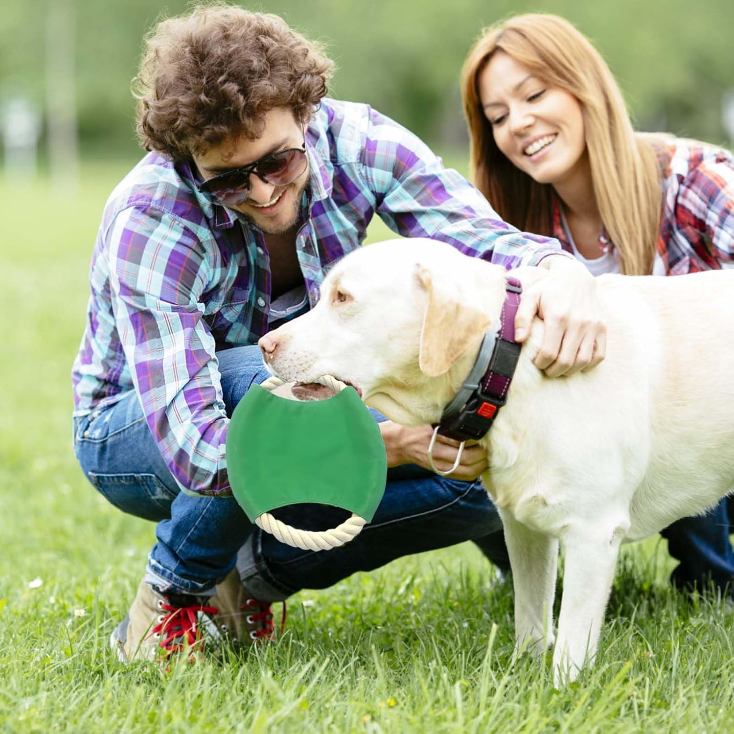 3 Pack Indestructible Dog Toy Rings - Heavy Duty Chew Proof Flying Discs for Aggressive Chewers, Small/Medium/Large Breeds - Cotton Ropetoys for Outdoor Training, Yard Play image number 1