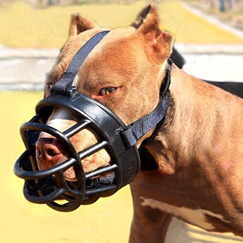 Basket Dog Muzzles-Soft Adjustable Breathable Mask anti Biting Chewing Barking Training Dog Muzzle for Small Medium Large Dogs (Black, M) image number 3