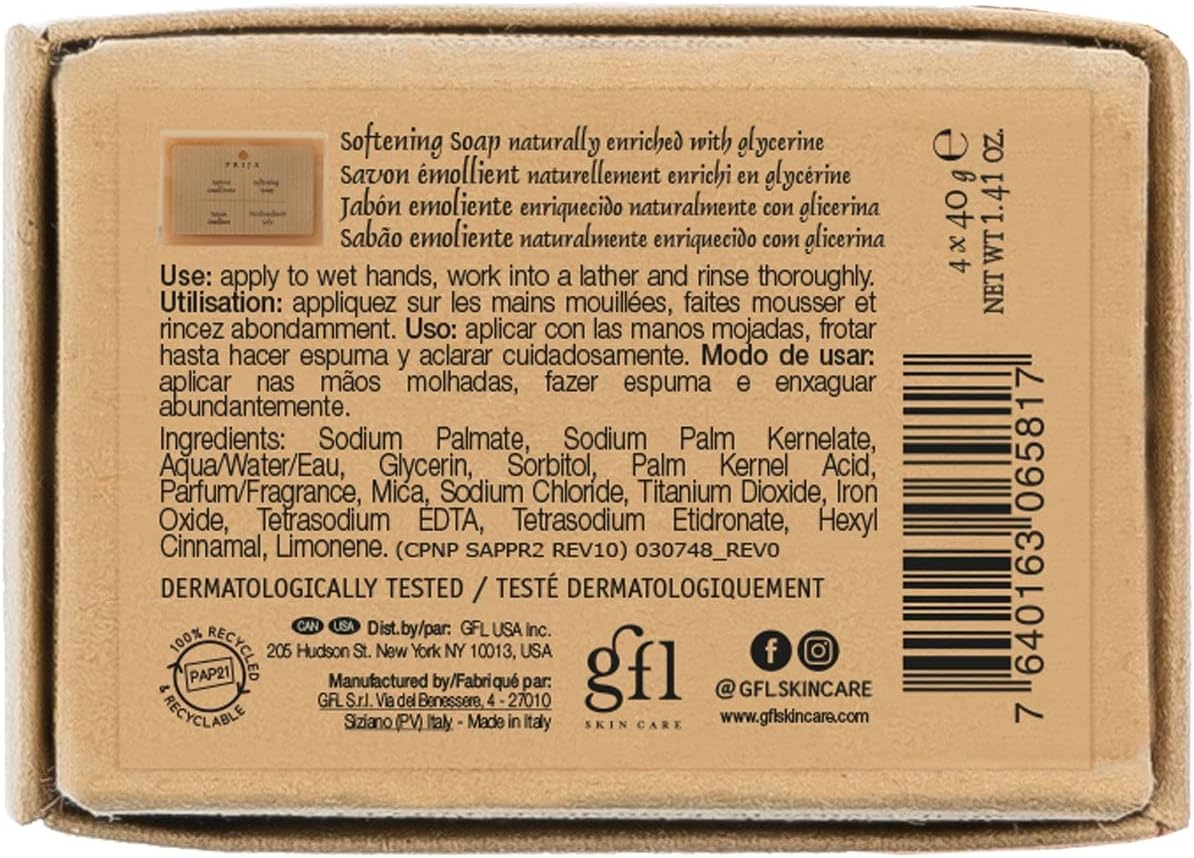 Prija Softening Vegetable Soap Gift Pack for Hand Cleansing and Moisturising, Premium Enriched Hydrating Hand Soap with Vegetable Glycerin in Travel Size 4 X 40G image number 4