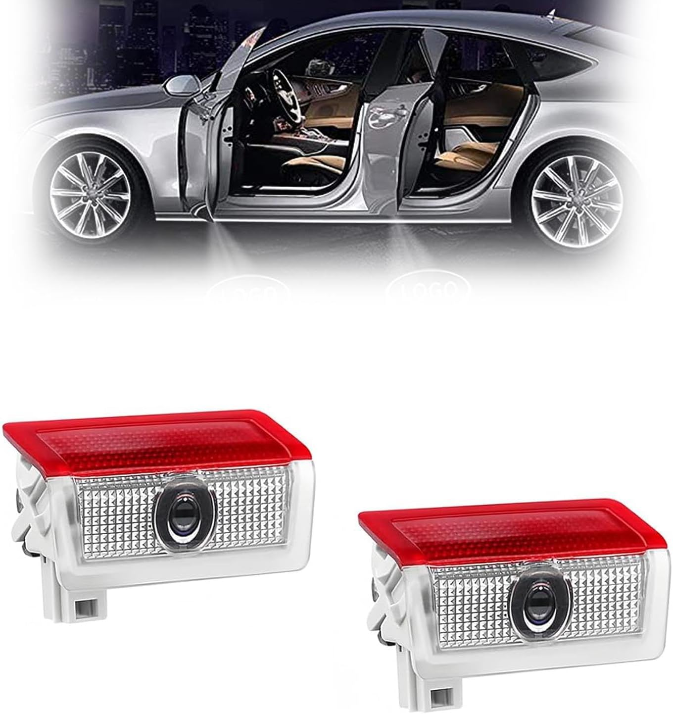 2 Pcs Car Door Lights Logo Projector Puddle Lights Laser Projector Lights Ghost Shadow Welcome Lamp Courtesy Light Compatible with a B C E M GL GLA GLC GLE Class Accessories image number 5