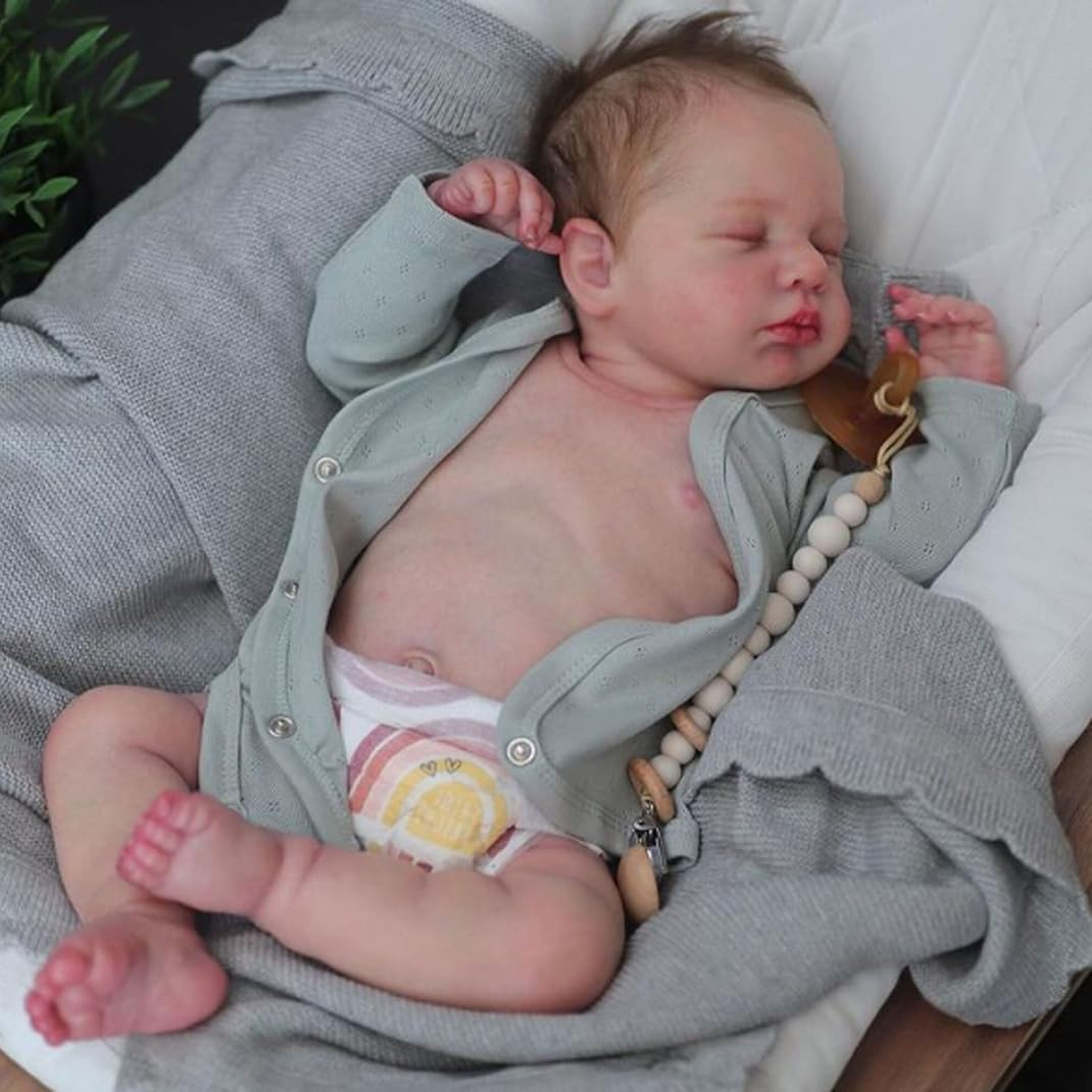 KCKUYUYN Reborn Baby Doll, 49 Cm Realistic Silicone Doll, Lifelike, Soft Body, Whole Body Washable, Can Be Used as a Present image number 3