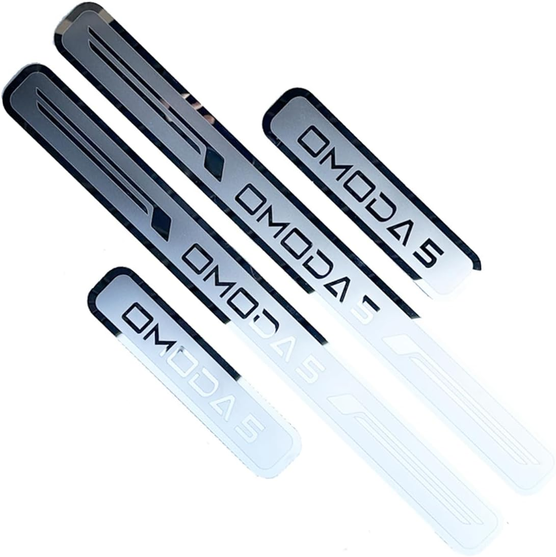 Stainless Door Sill Protector Kick Plate Entry Guard Kit for Chirey Chery Omoda 5 2024 Accessory (Thin Stainless Chrome)