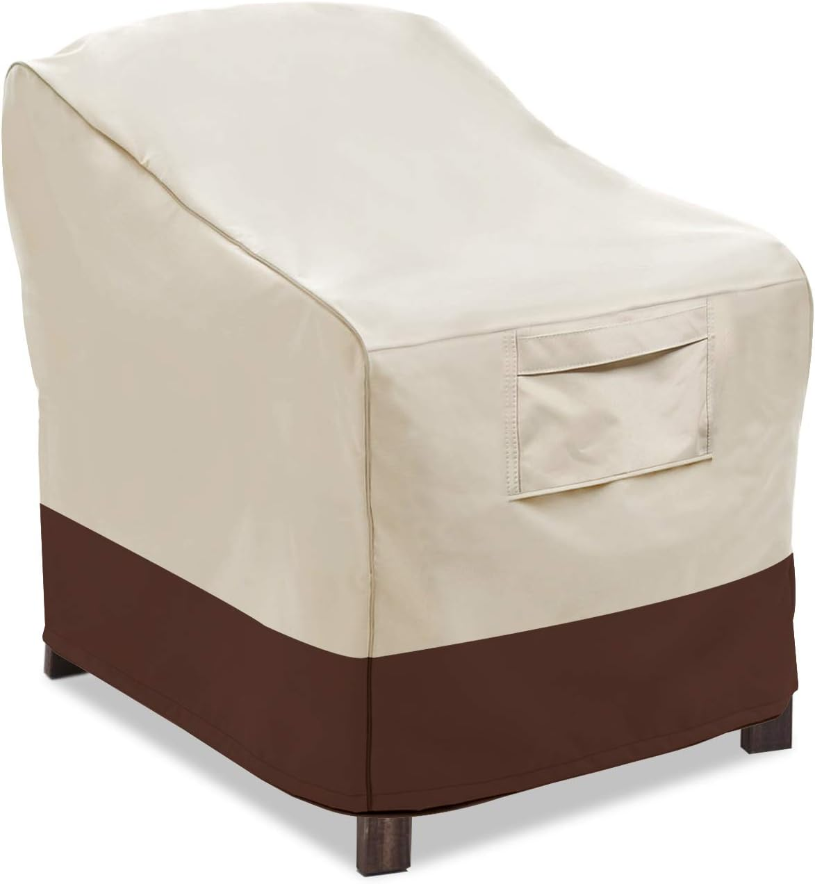 Vailge Patio Chair Covers, Lounge Deep Seat Cover, Heavy Duty and Waterproof Outdoor Lawn Patio Furniture Covers ( 2 Pack - Large, Beige & Brown) .