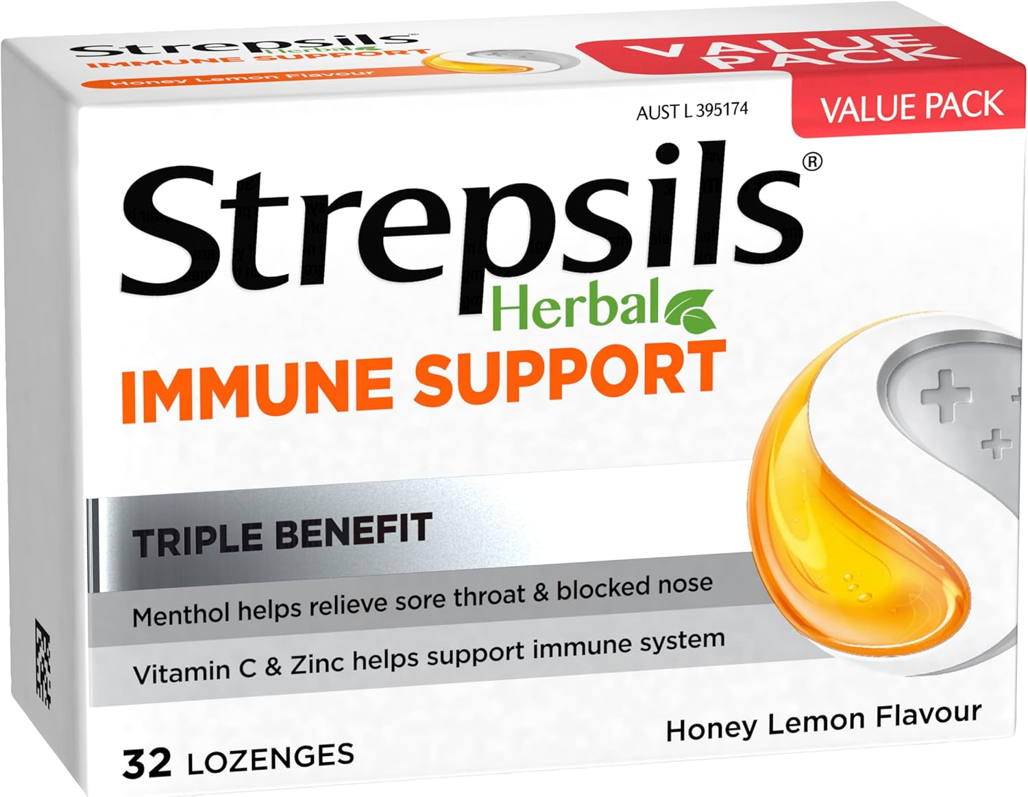 Strepsils Herbal Immune Support Lozenges, Honey Lemon, 32 Pack image number 6