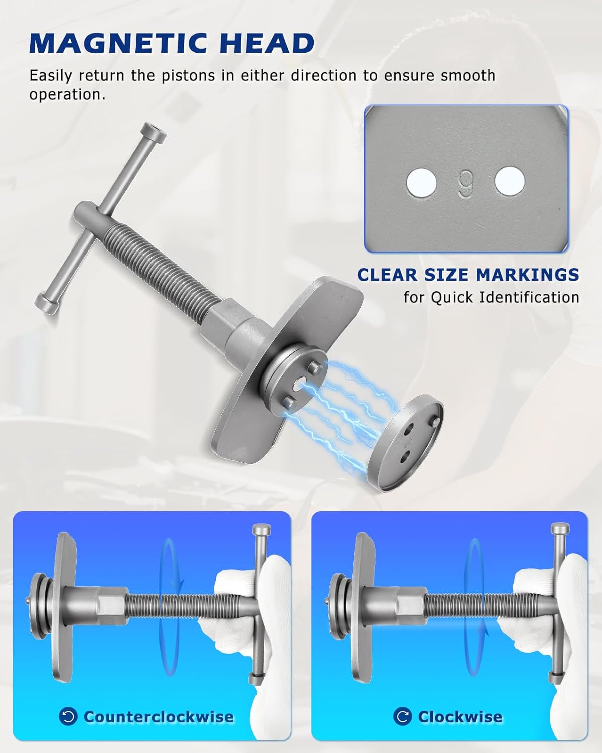 22Pc Disc Brake Caliper Piston Rewind Tool Kit Set image number 5